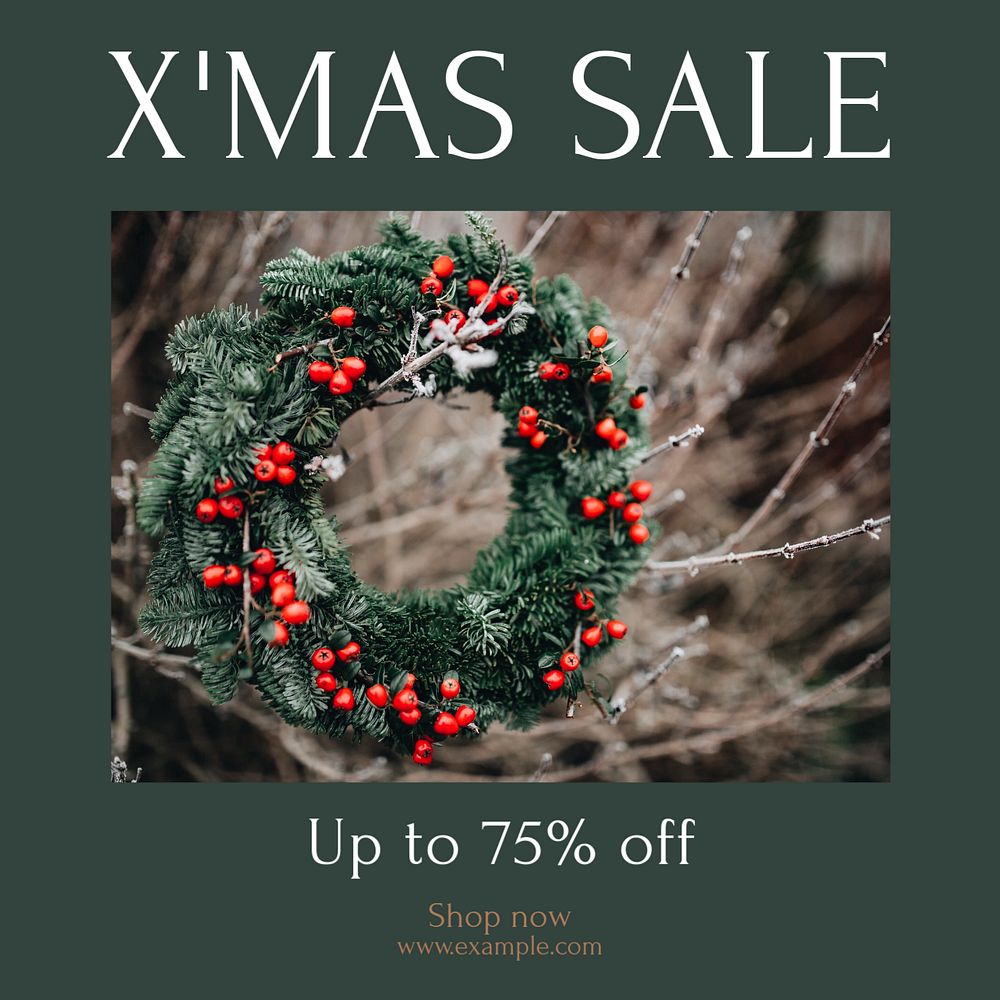 Xmas sale Instagram post template, editable text