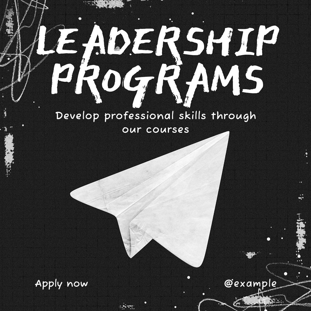 Leadership programs Instagram post template, editable text