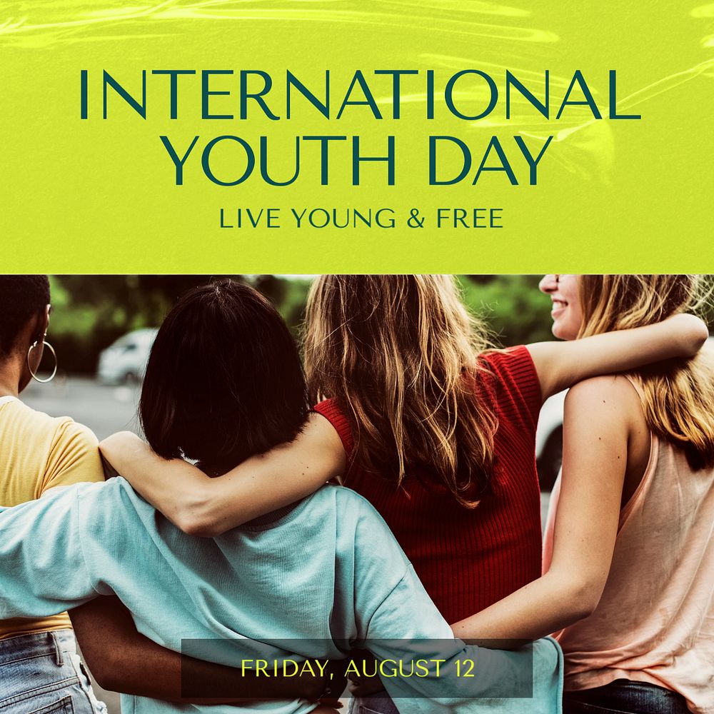 Youth day Instagram post template, editable text