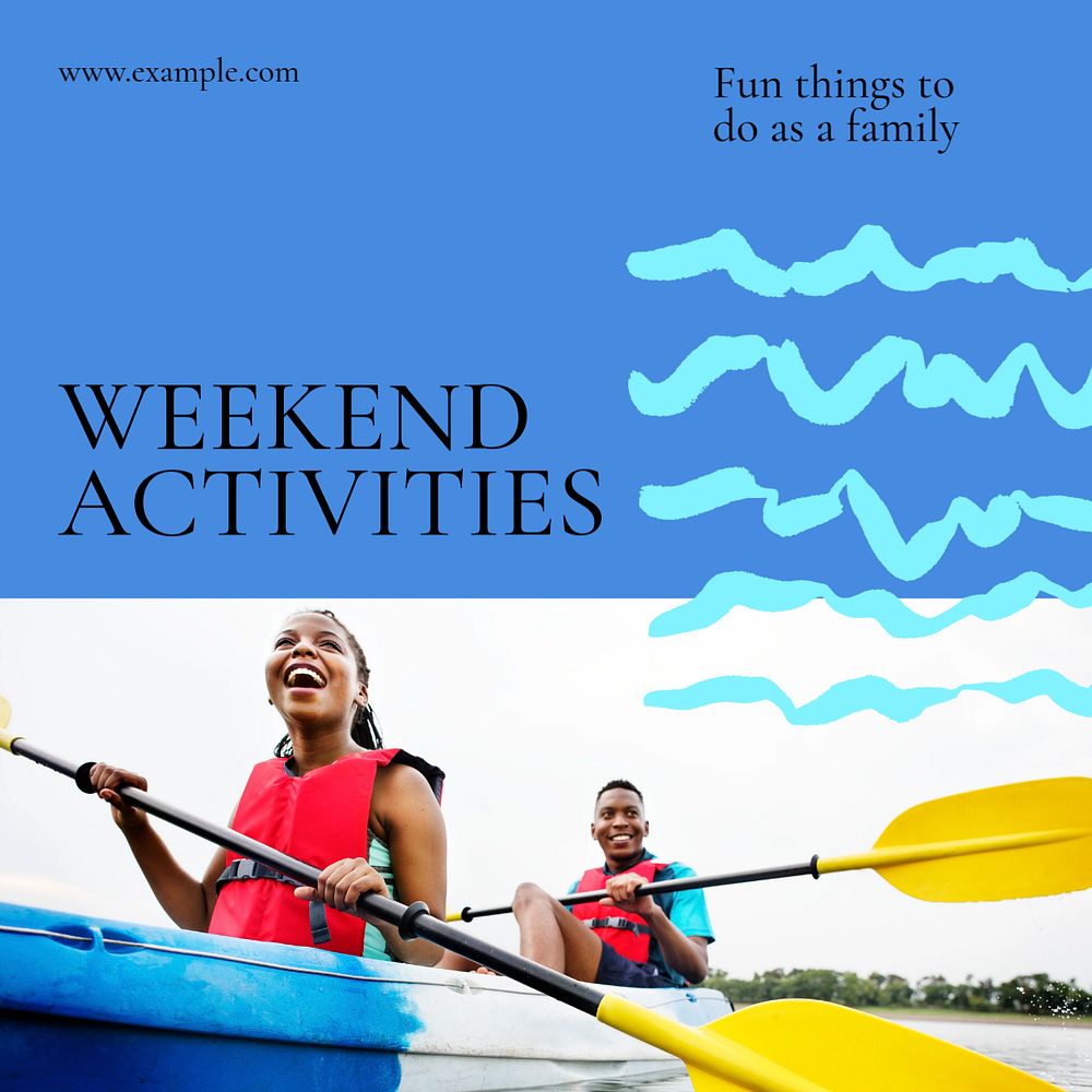 Family activities Instagram post template, editable text