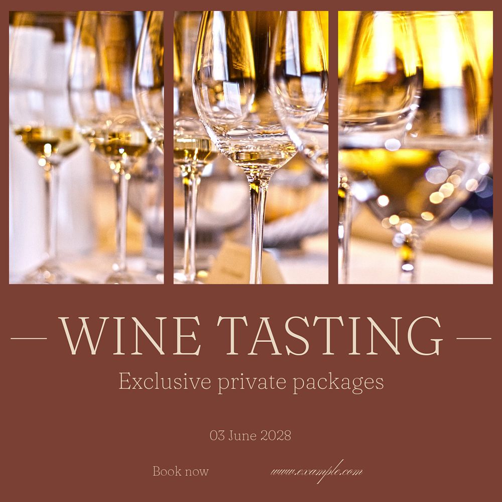 Wine tasting Instagram post template, editable text