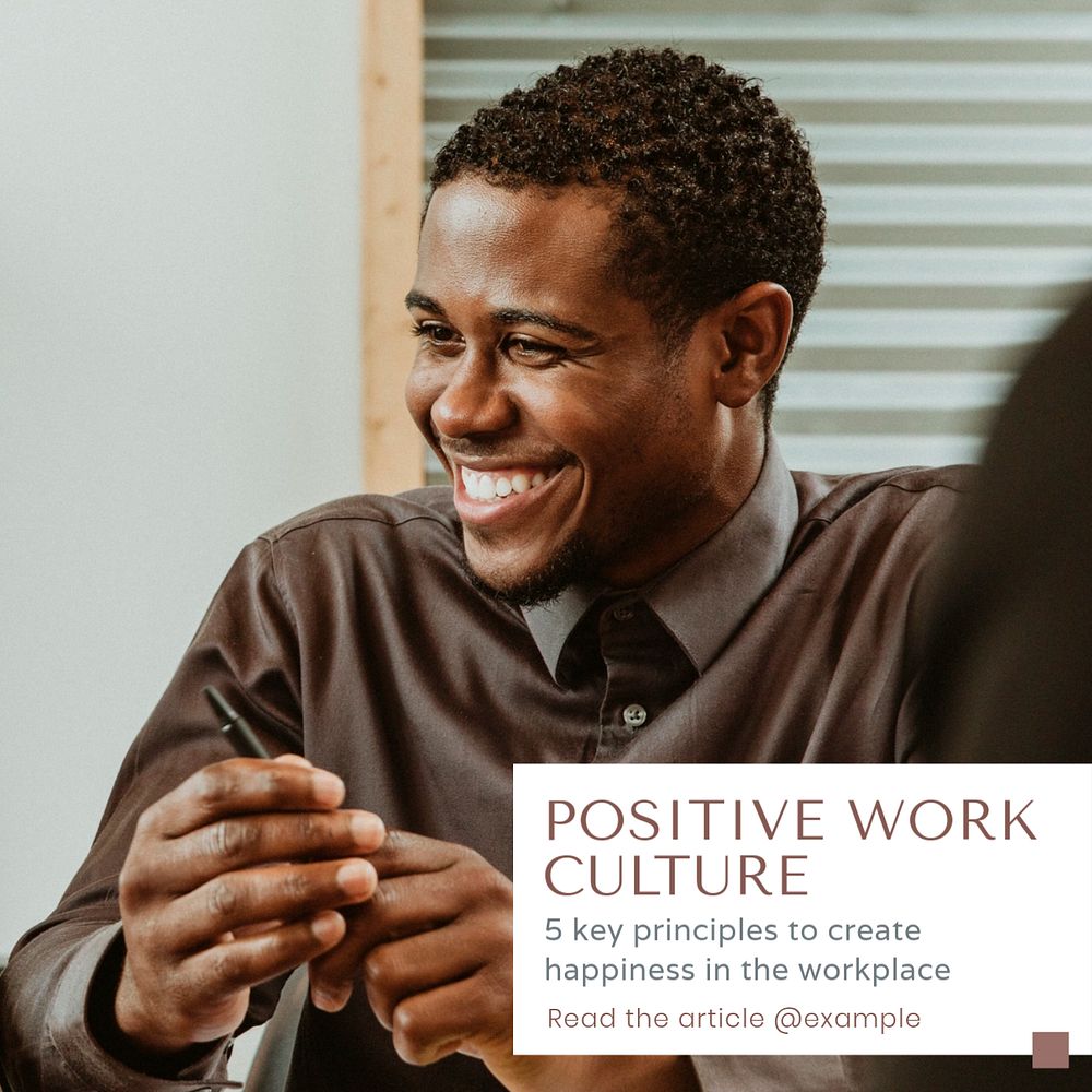 Positive work culture Instagram post template, editable text