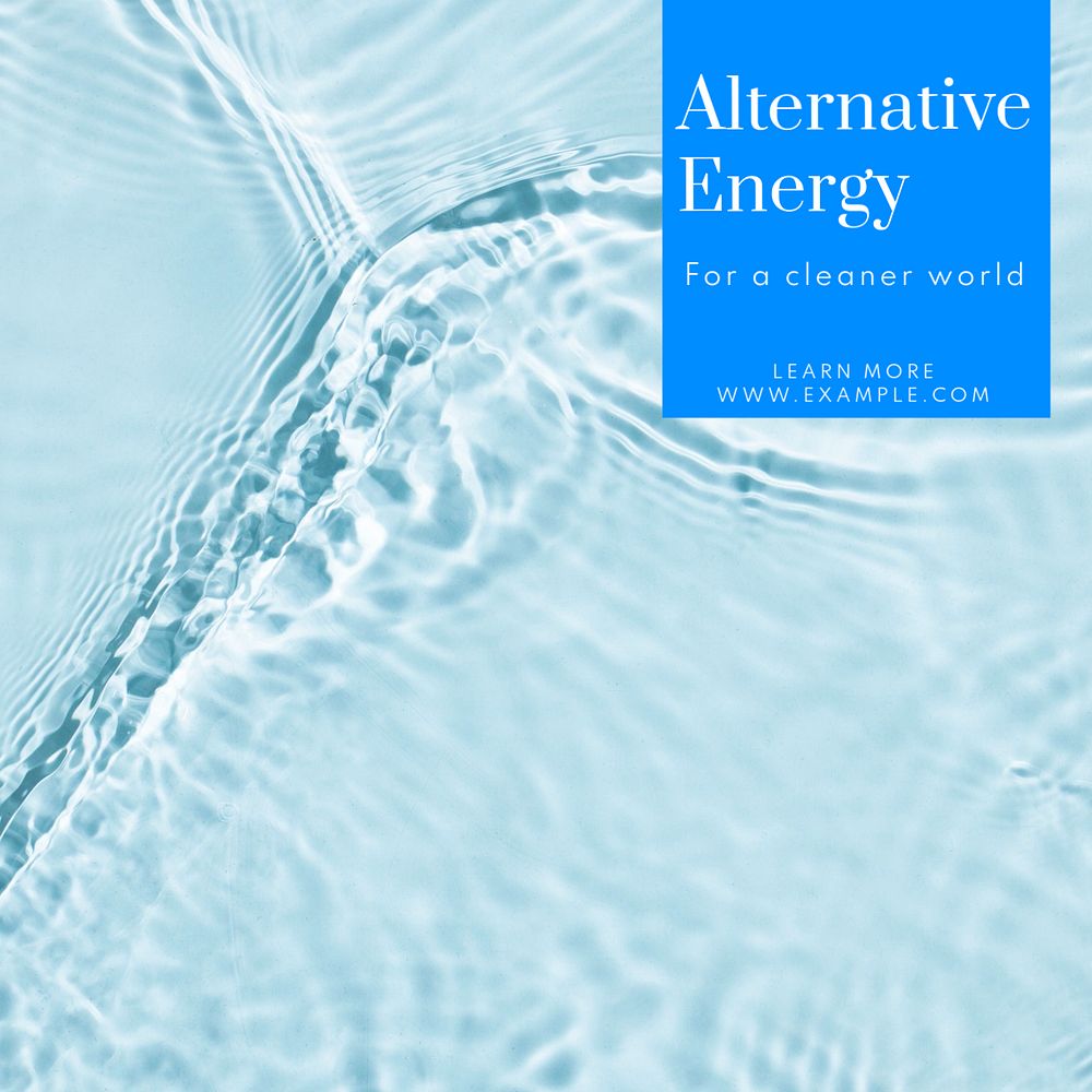 Alternative energy Instagram post template, editable text