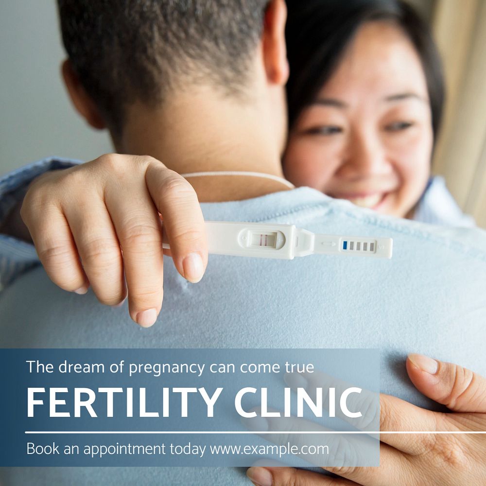 Fertility clinic Instagram post template, editable text