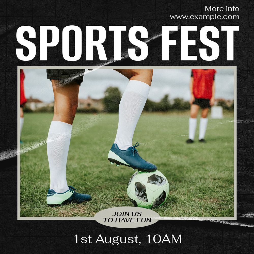 Sports fest Instagram post template, editable text