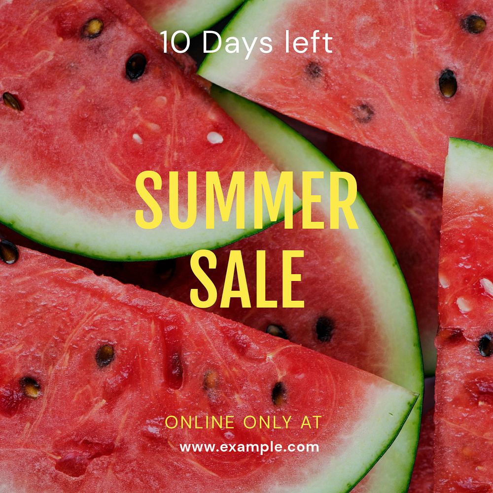 Summer sale Instagram post template, editable text