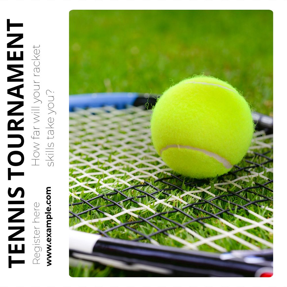 Tennis tournament Instagram post template, editable text