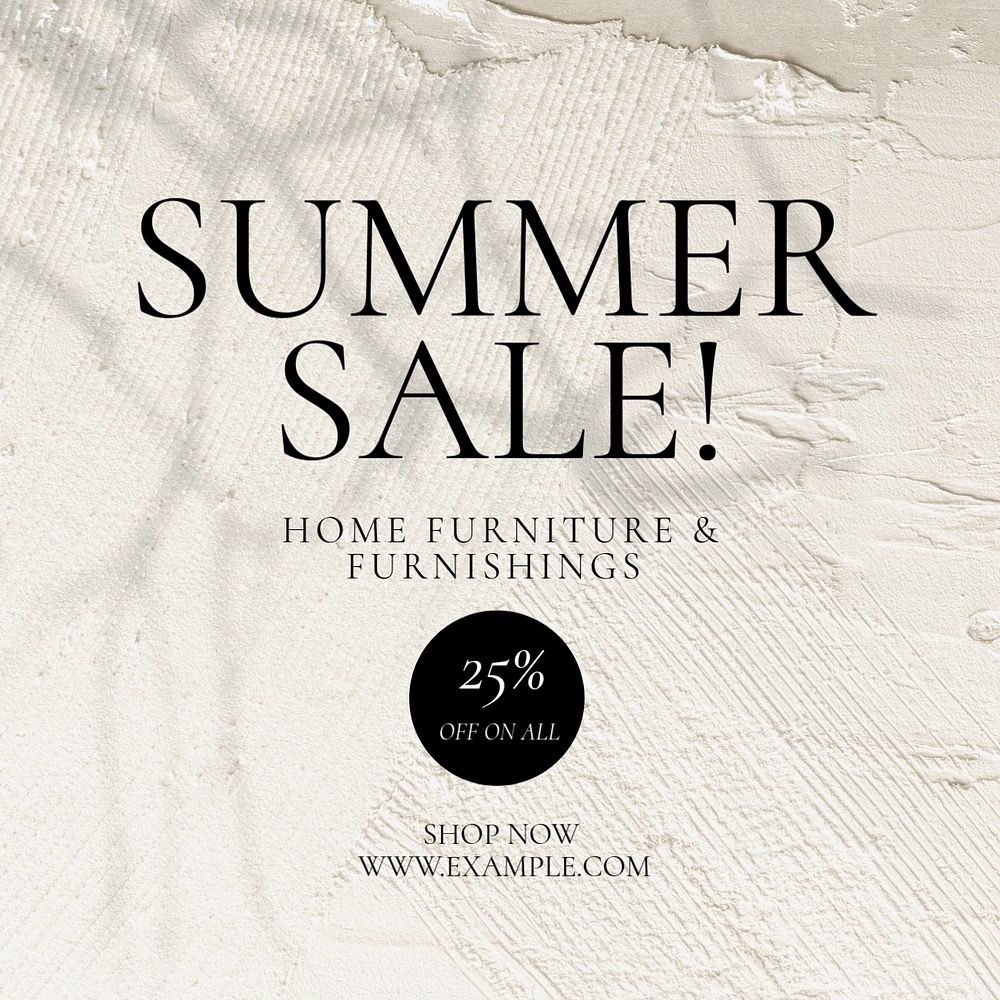 Summer sale Instagram post template, editable text