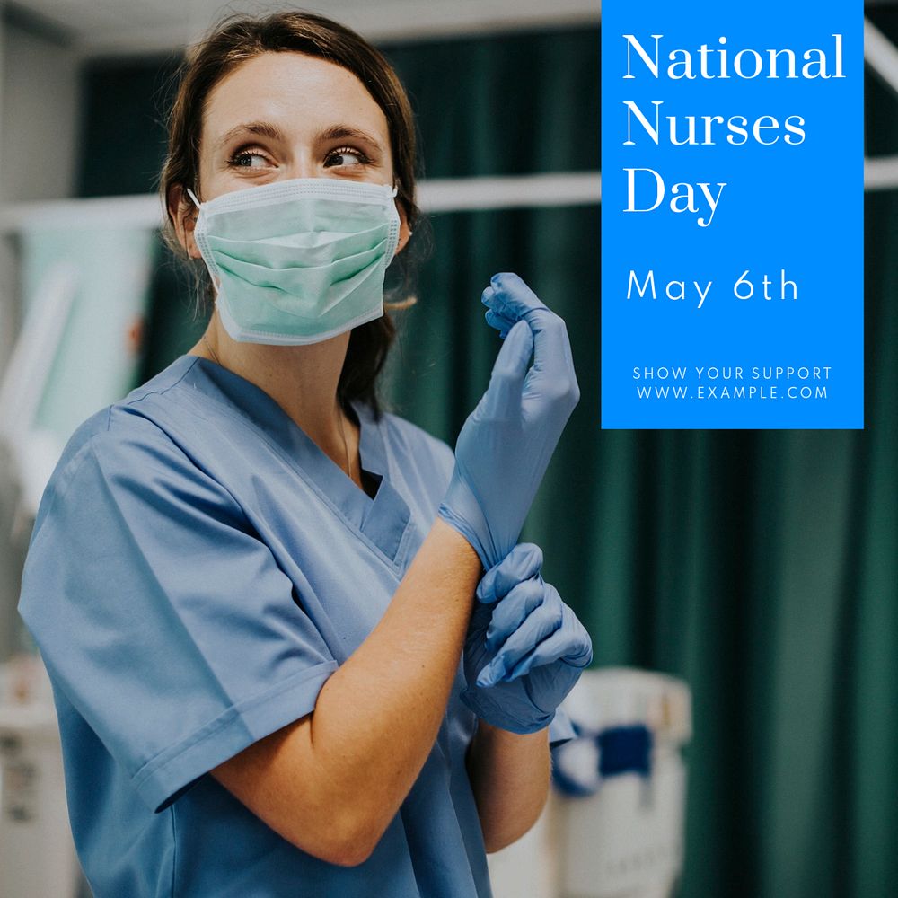 National nurses day Instagram post template, editable text