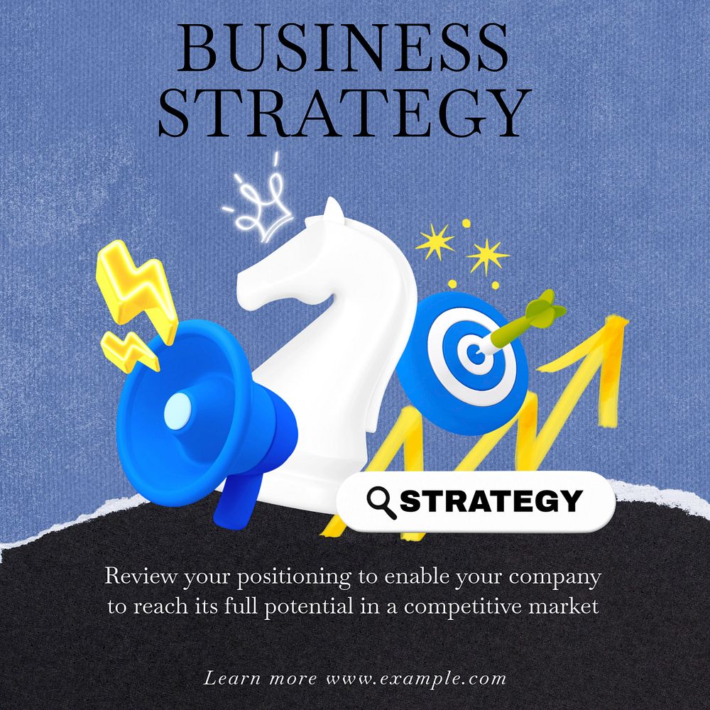 business strategy Instagram post template, editable text