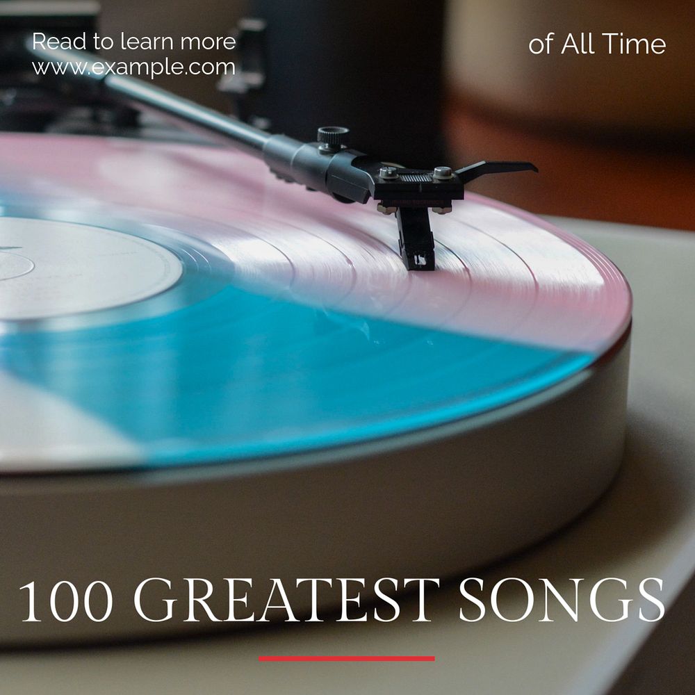 Greatest songs Instagram post template, editable text