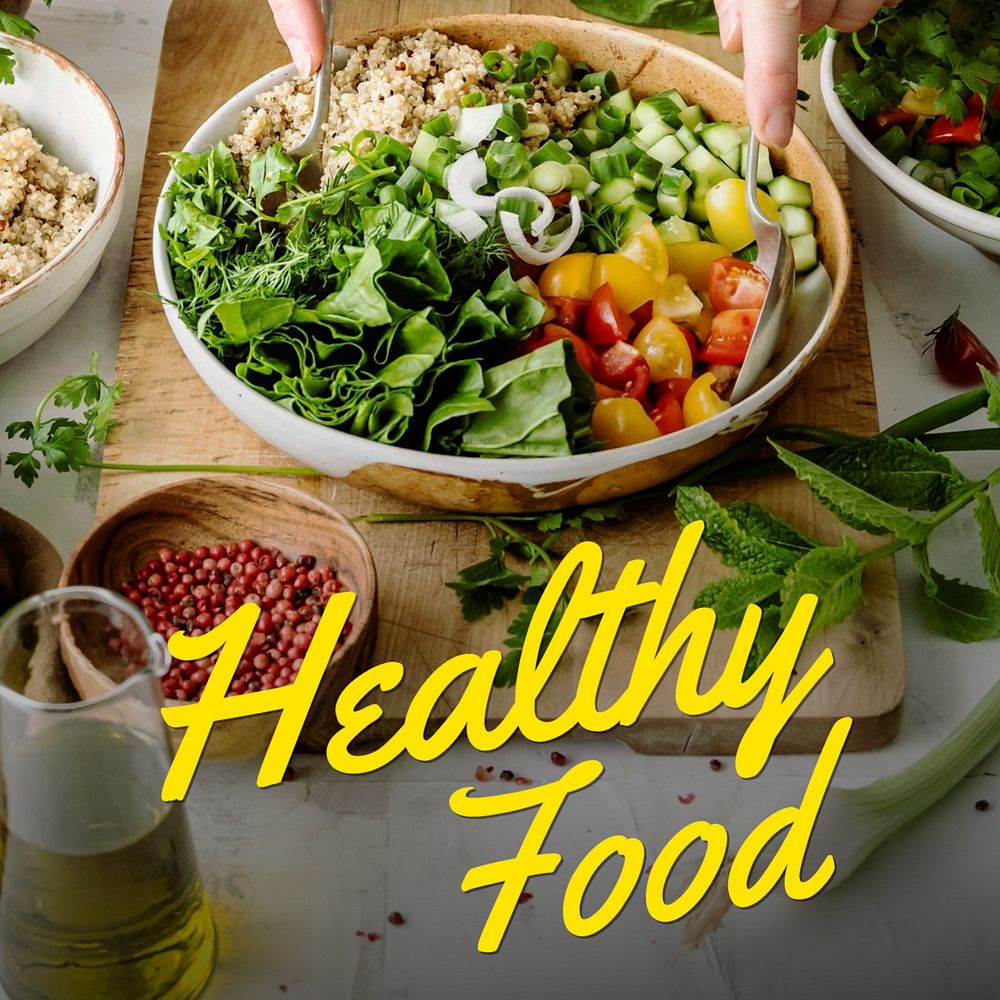 Healthy food Instagram post template, editable text