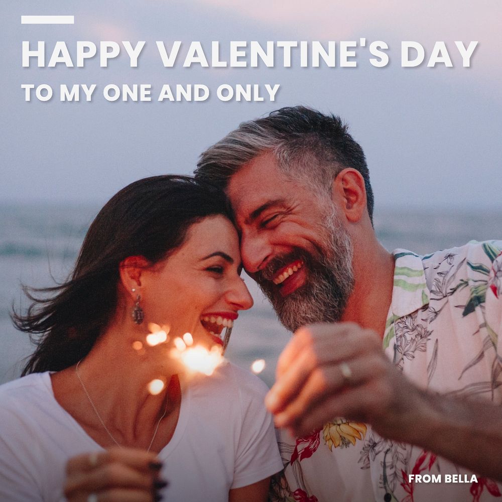 Valentine's day Instagram post template, editable text