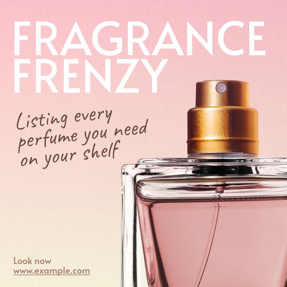 Perfume Instagram post template, editable text