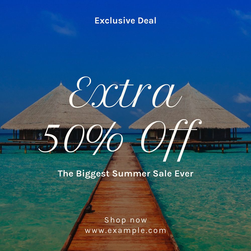 Summer sale Instagram post template, editable text