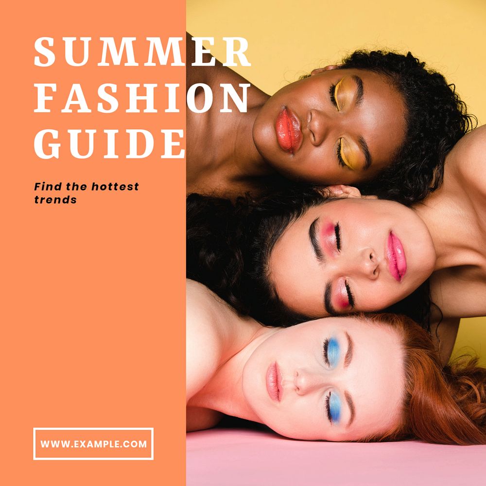 Summer fashion guide Instagram post template, editable text