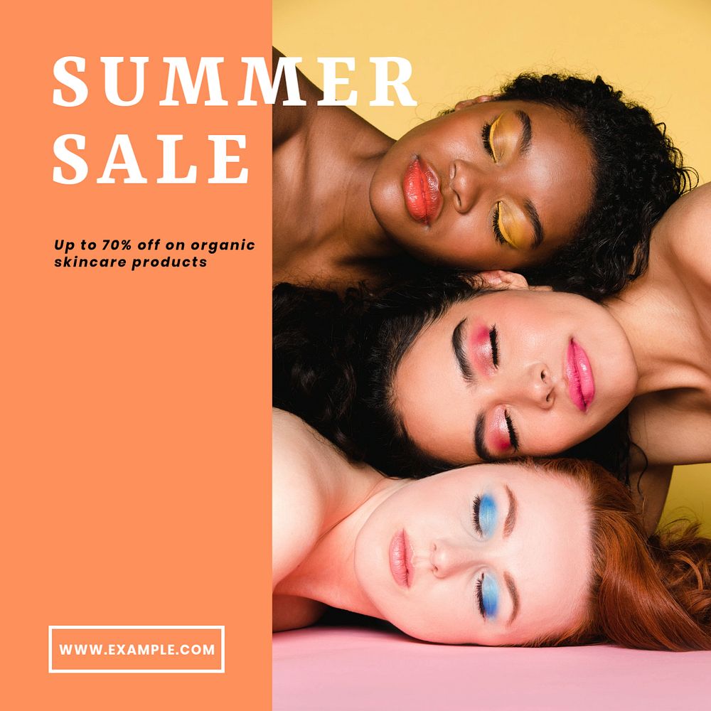 Summer sale Instagram post template, editable text