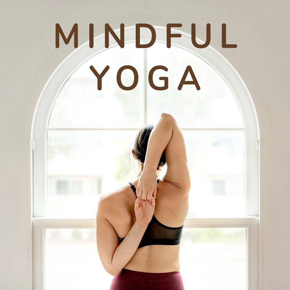 Mindful Yoga Instagram post template, editable text