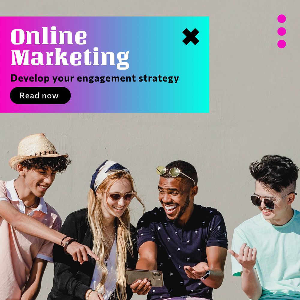 Online marketing Instagram post template, editable text