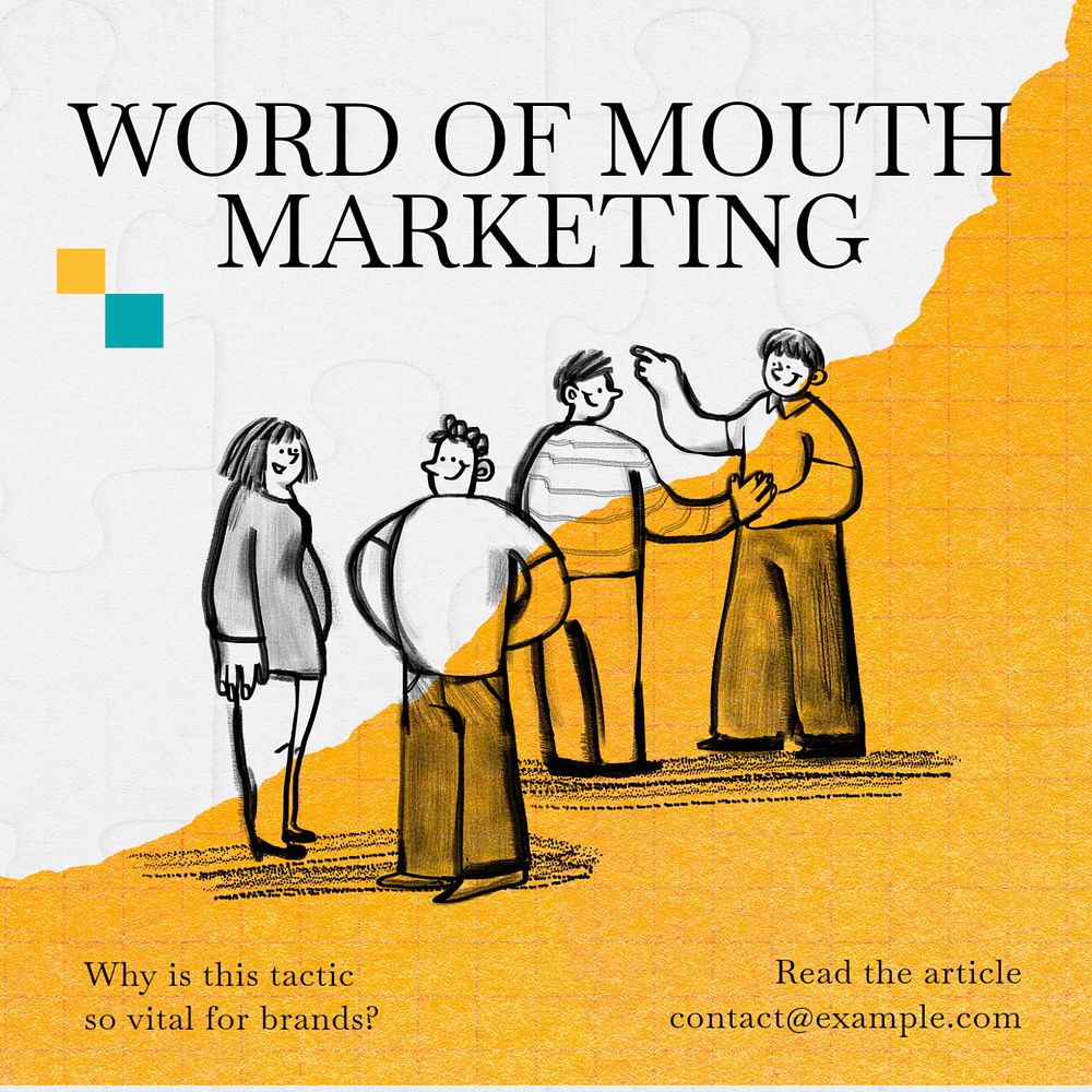 Word of Mouth marketing Instagram post template, editable text