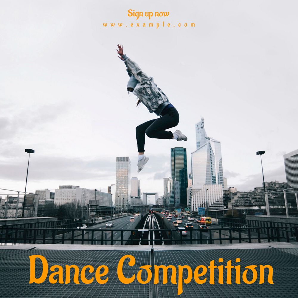 Dance competition Instagram post template, editable text