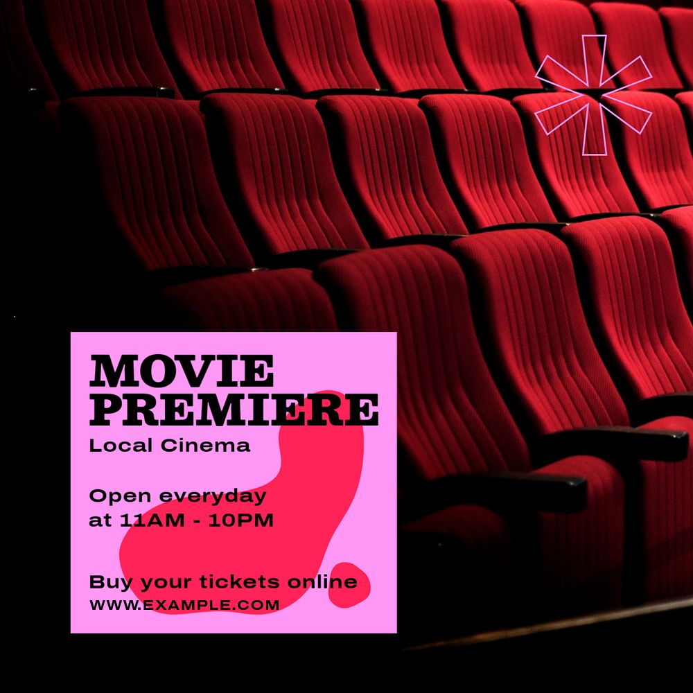 Movie premiere Instagram post template, editable text