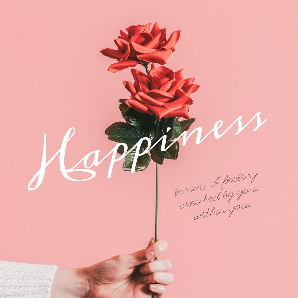 Happiness Instagram post template, editable text