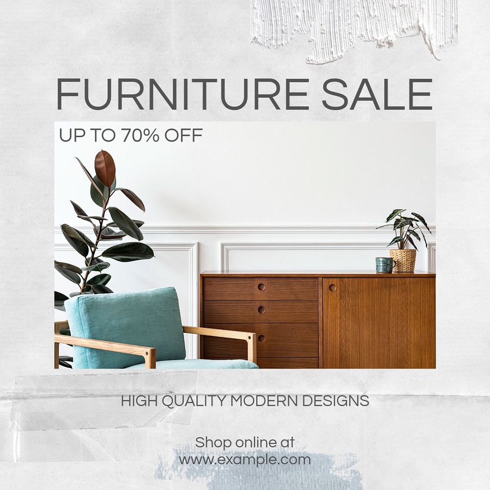 Furniture sale Instagram post template, editable text