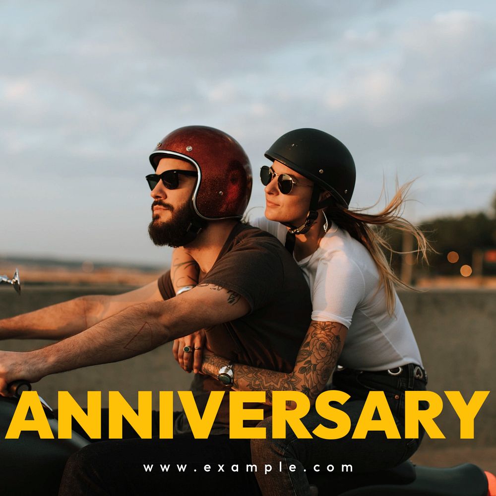 Anniversary Instagram post template, editable text