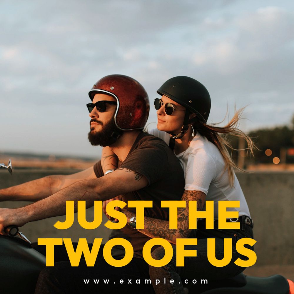 Just the two of us Instagram post template, editable text