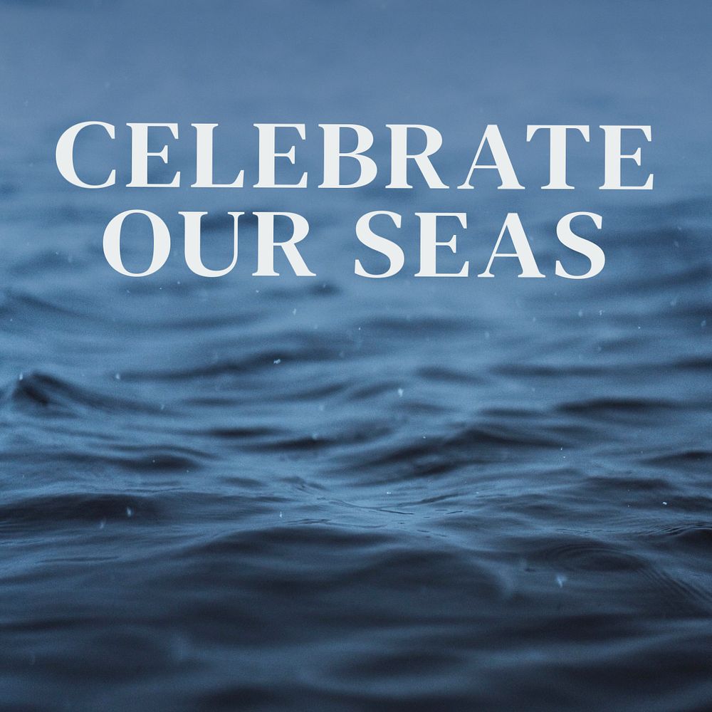 Celebrate our seas Instagram post template, editable text