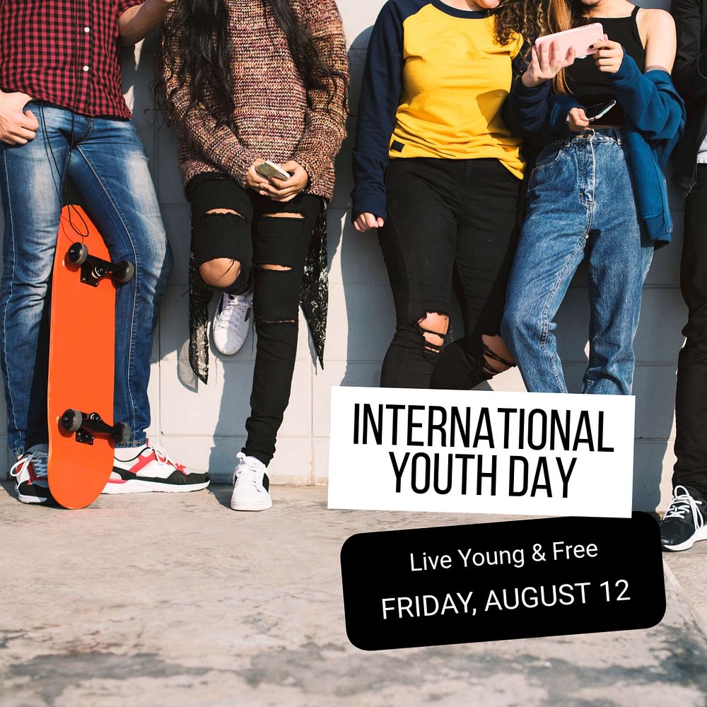 Youth day Instagram post template, editable text