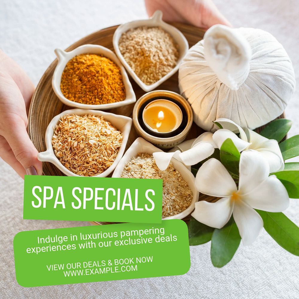 Spa deals Instagram post template, editable text