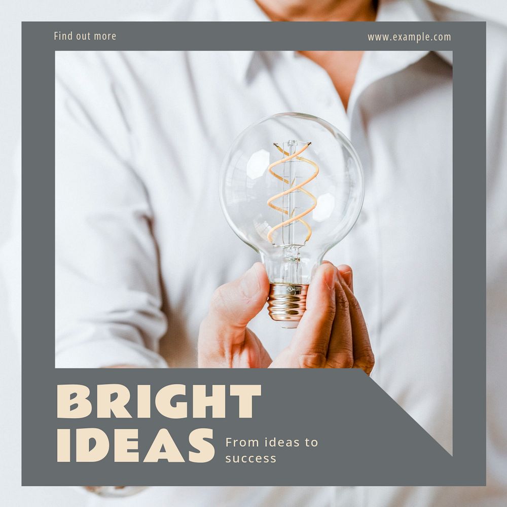 Bright ideas Instagram post template, editable text