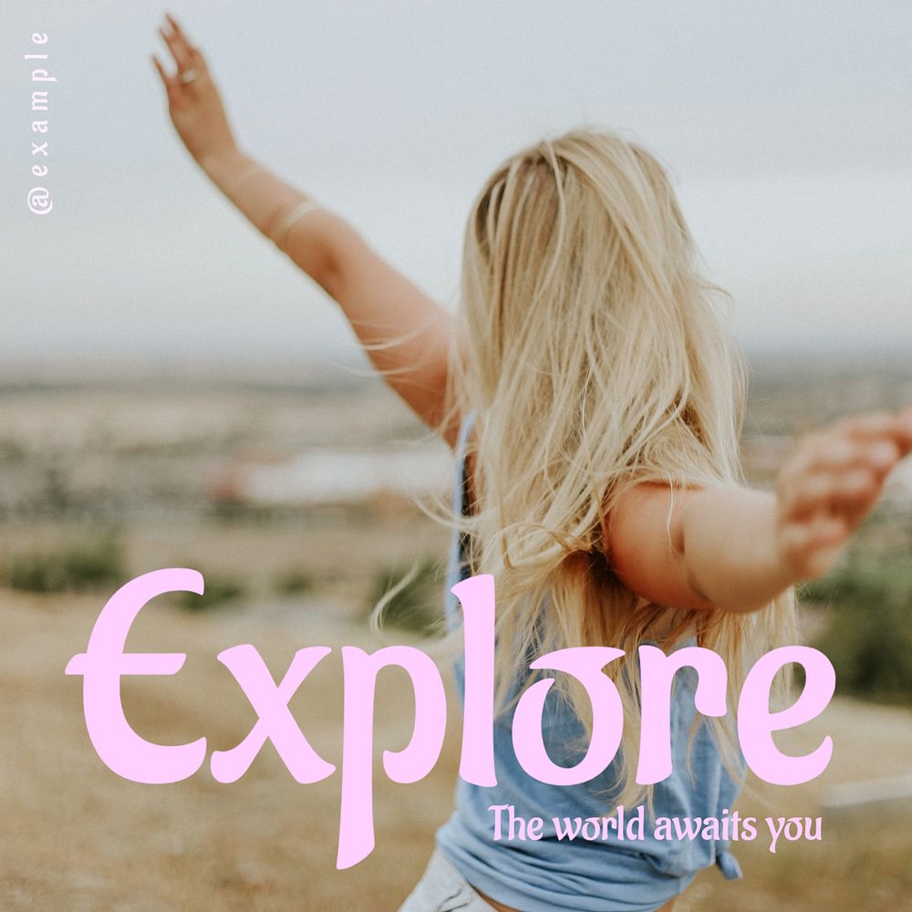 Explore Instagram post template, editable text