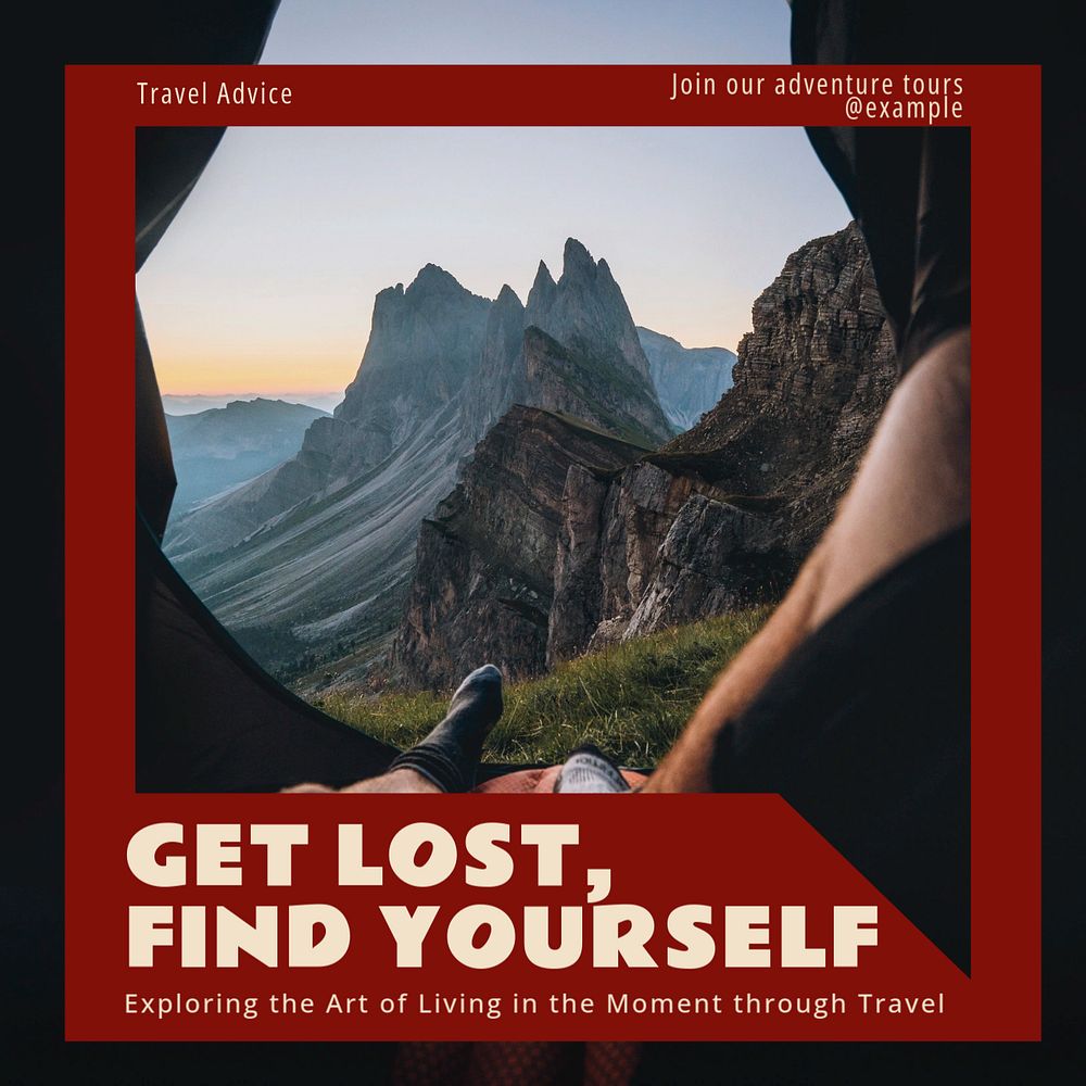 Lose yourself Instagram post template, editable text