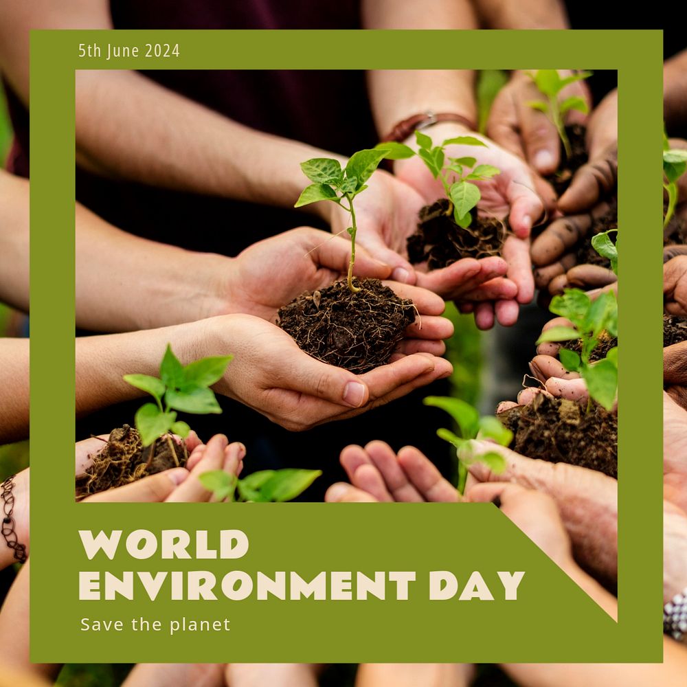 World environment day Instagram post template, editable text