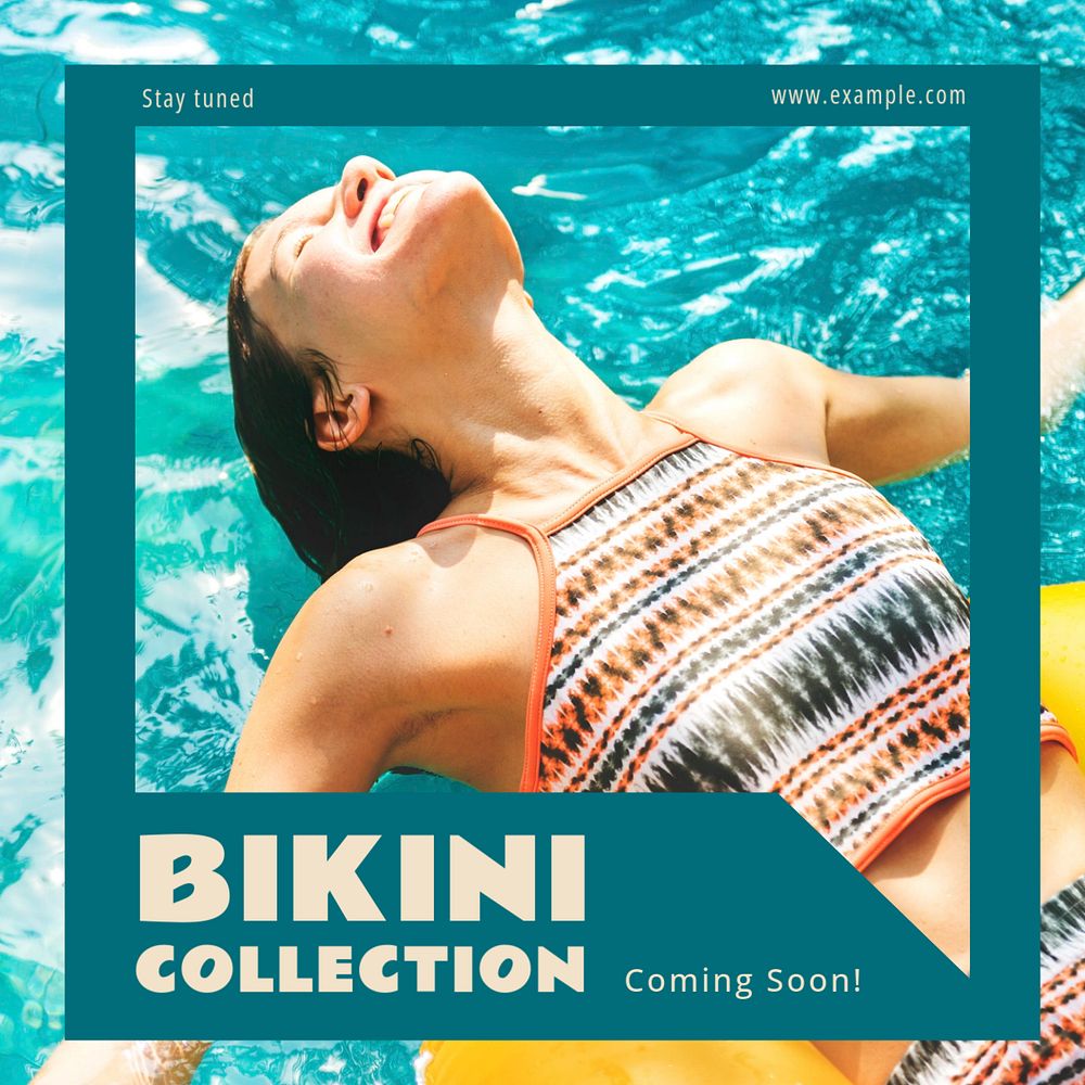 Swimwear & bikini Instagram post template, editable text