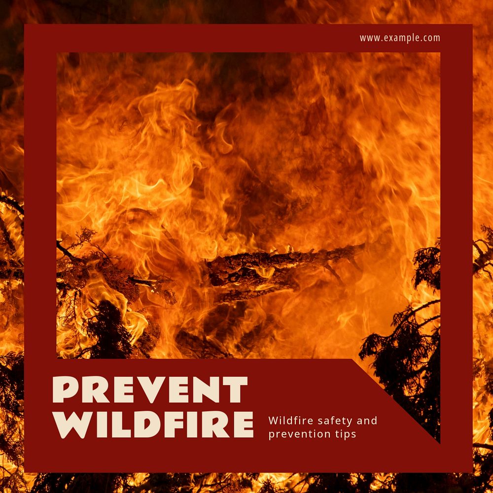 Prevent wildfire Instagram post template, editable text