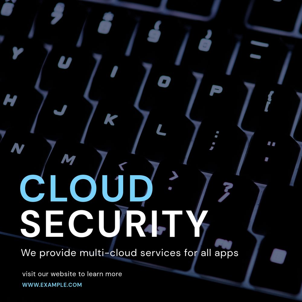 Cloud security Instagram post template, editable text