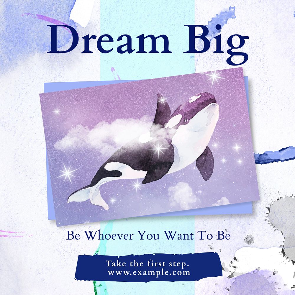 Dream big Instagram post template, editable text