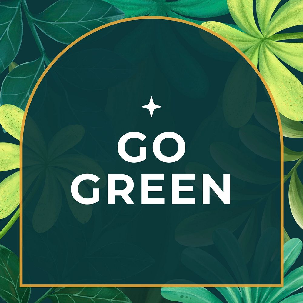 Go green Instagram post template, editable text