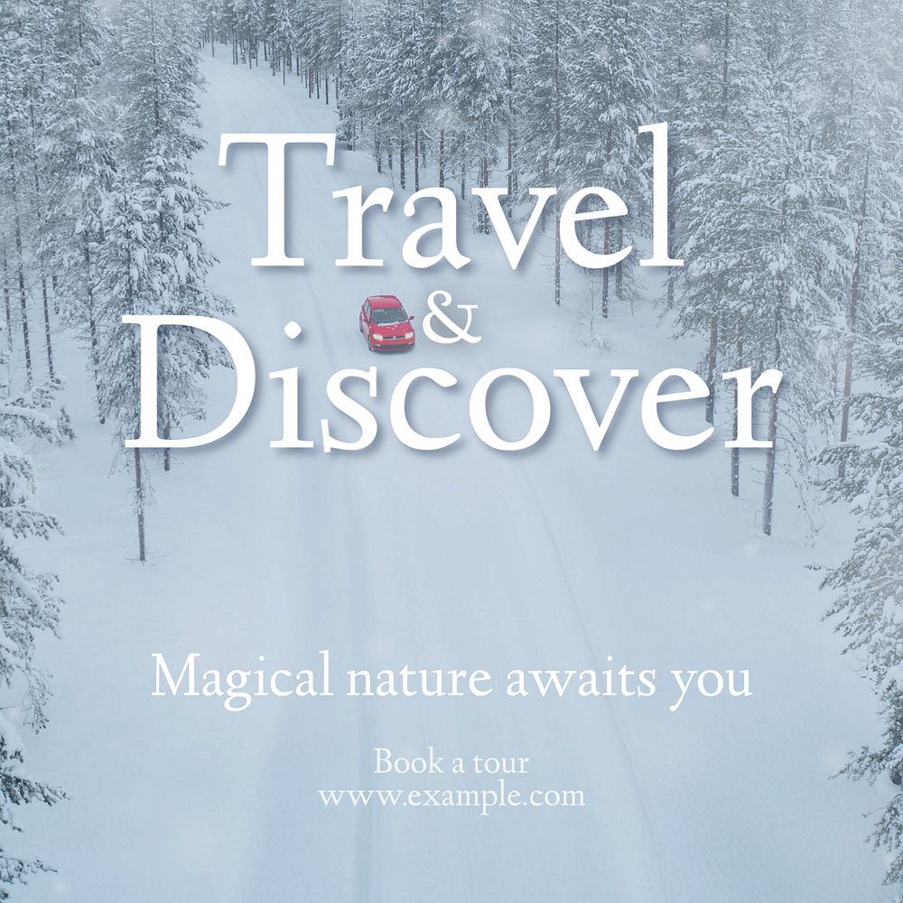 Travel & discover Instagram post template, editable text