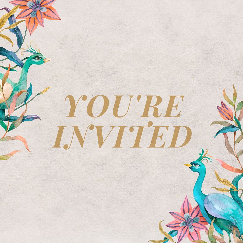 You're invited Instagram post template, editable text