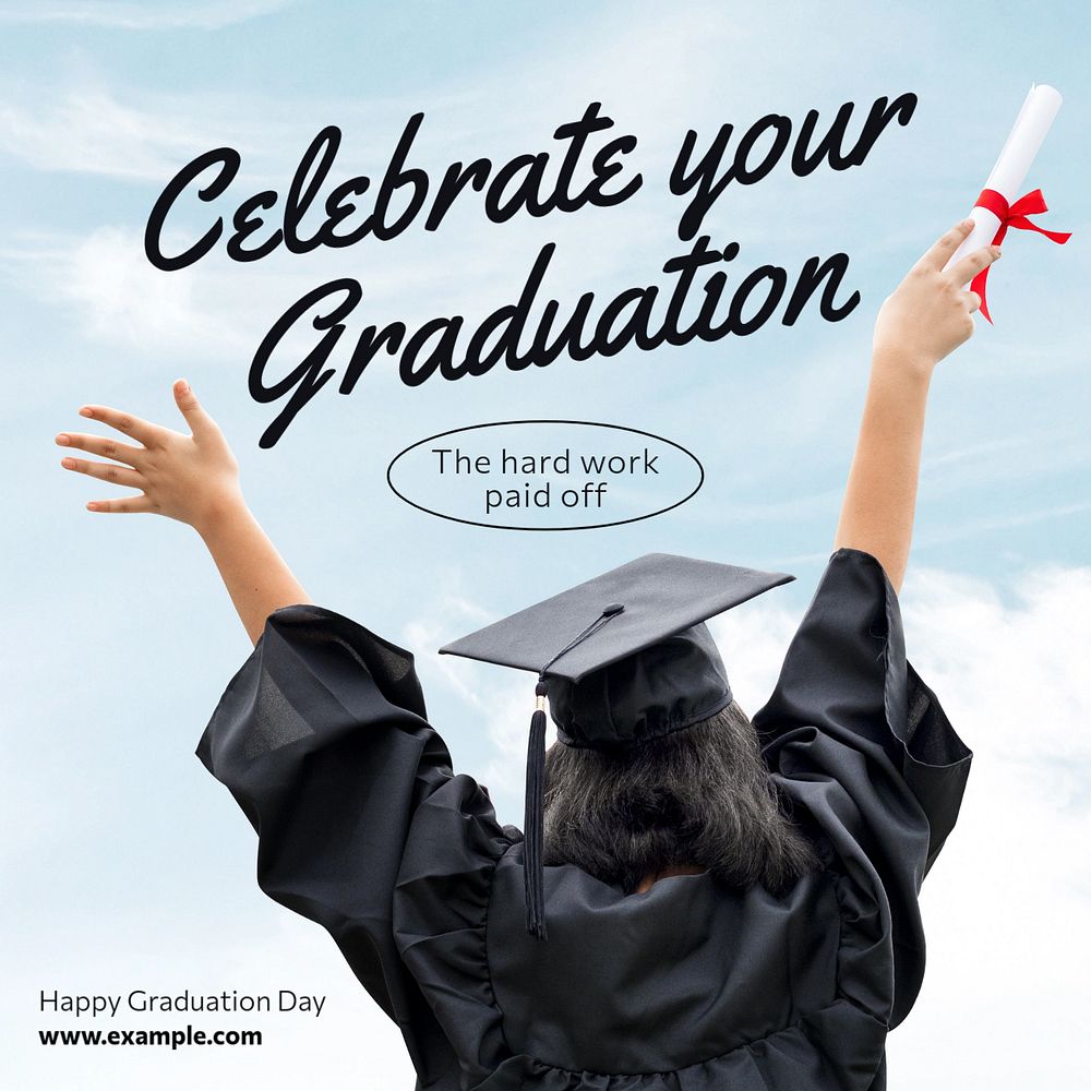 Graduation Instagram post template, editable text