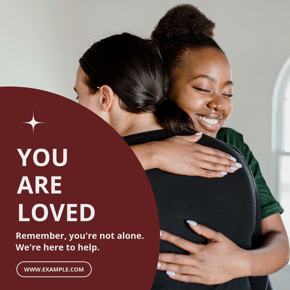 You are loved  Instagram post template, editable text