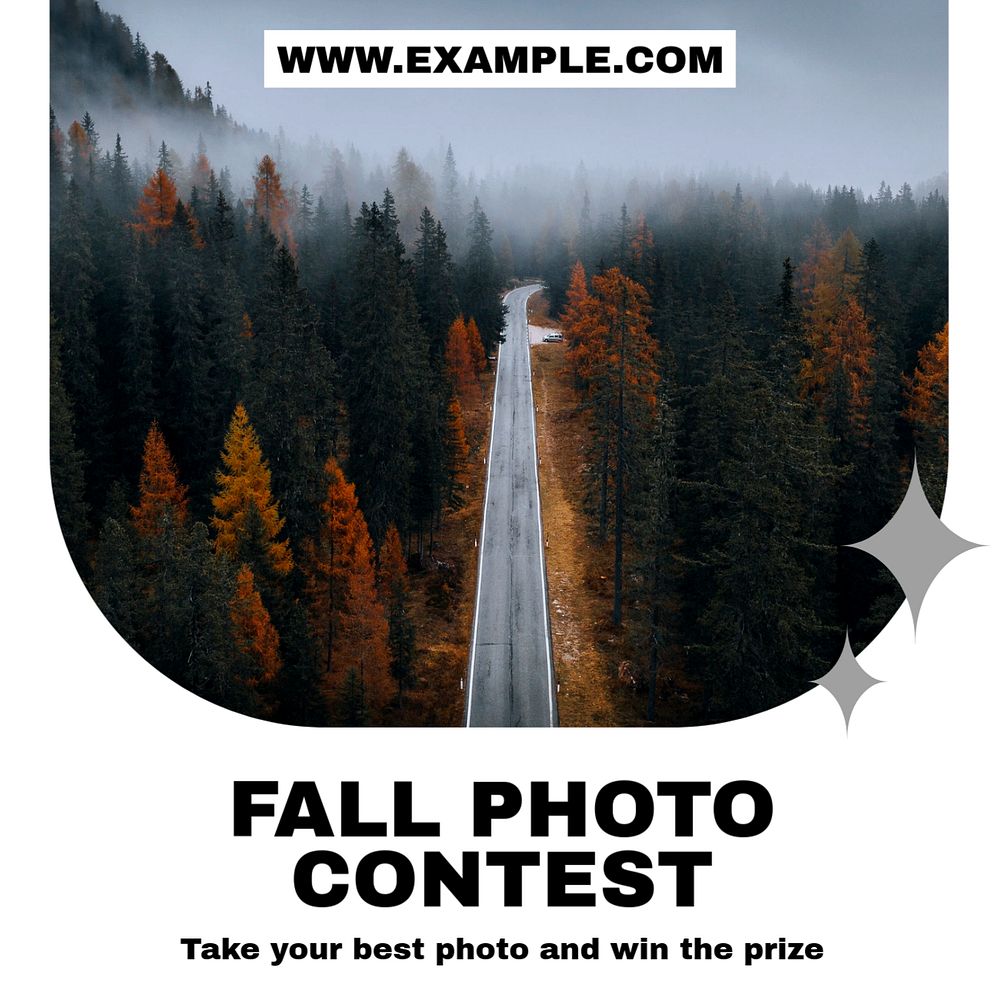 Fall photo contest Instagram post template, editable text