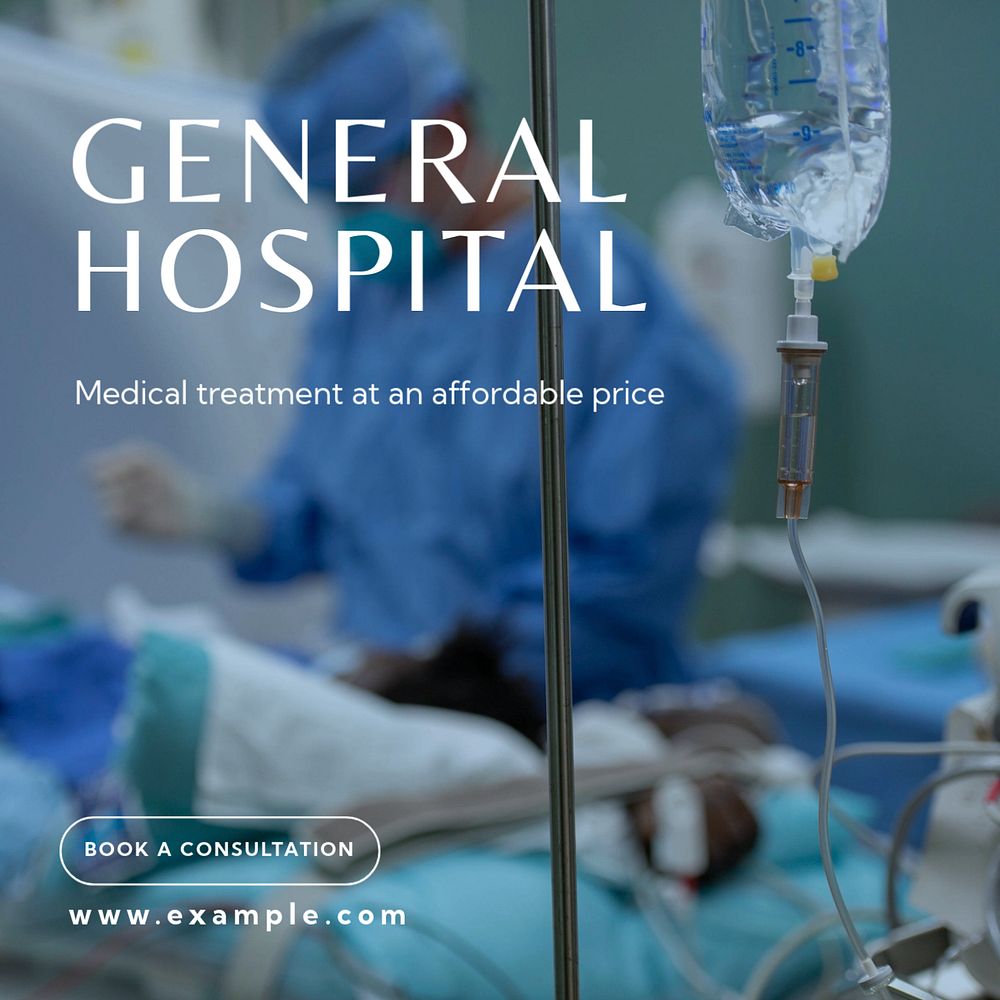 General hospital Instagram post template, editable text