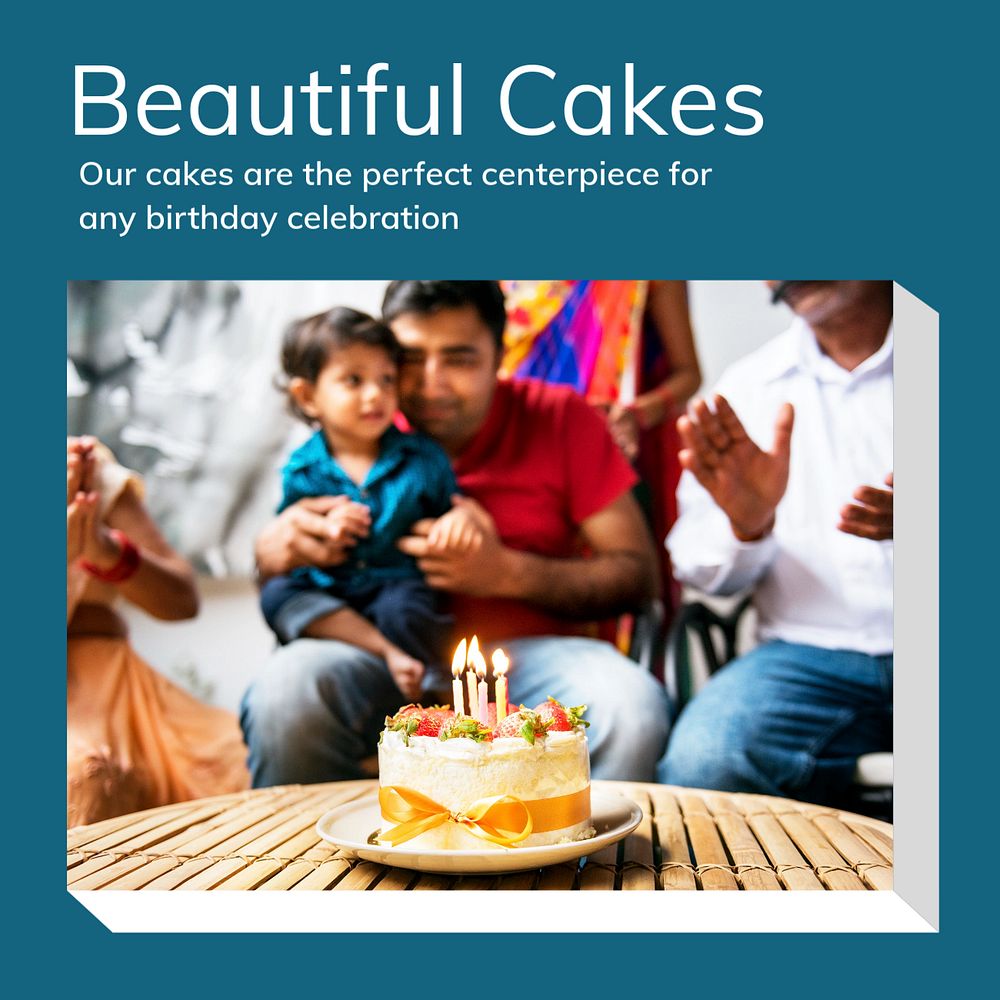 Cakes  Instagram post template, editable text