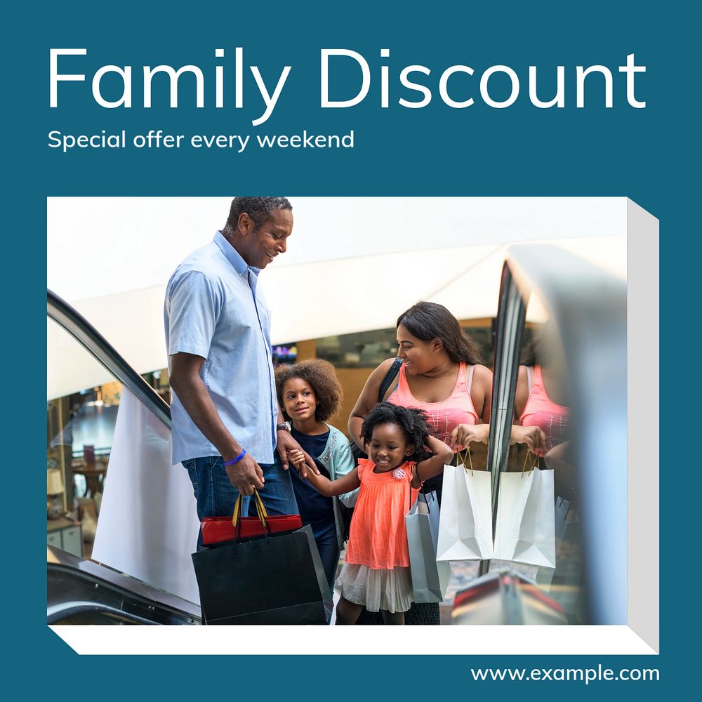 Family discount Instagram post template, editable text